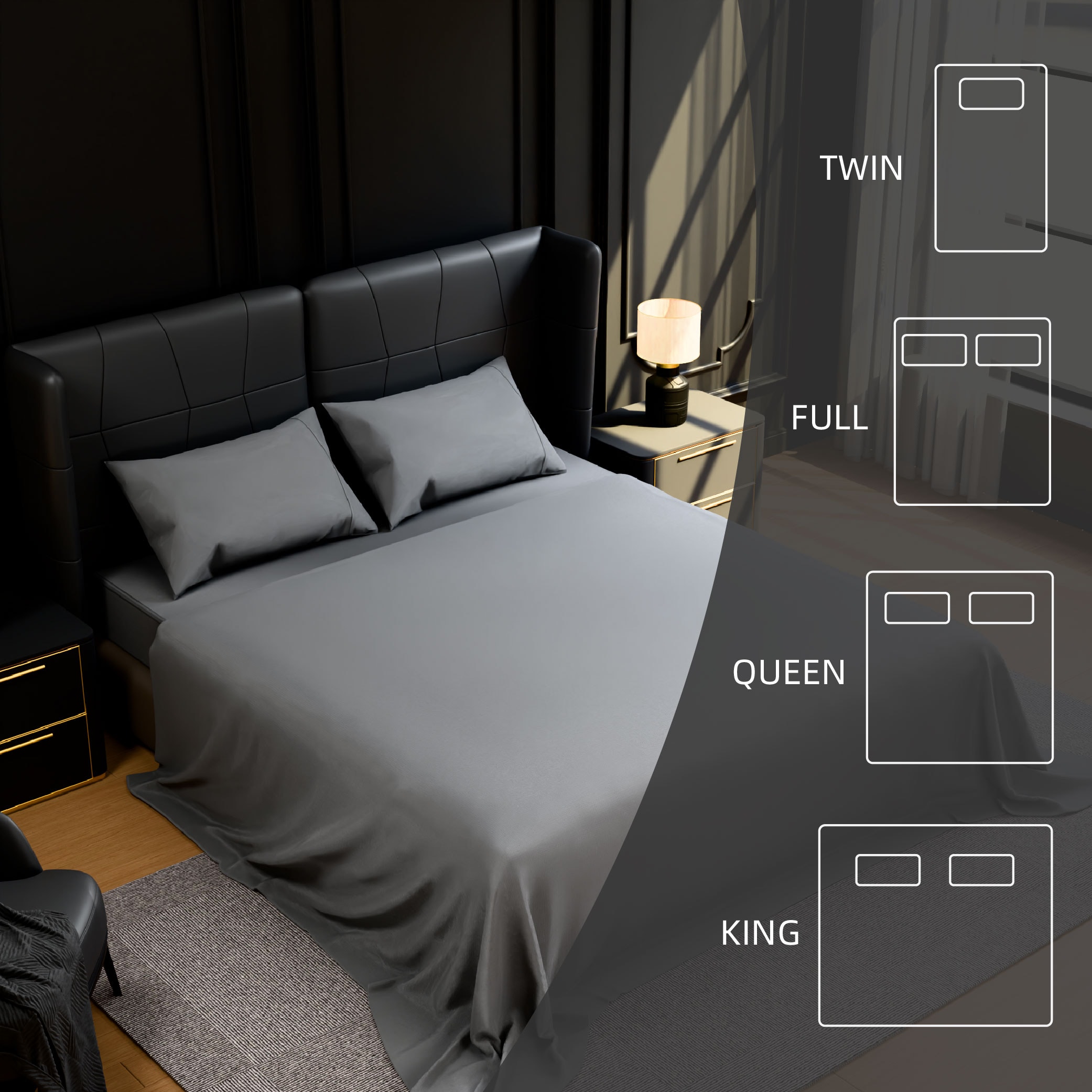 Bedding Full Bed Sheets Set - 4 Piece Bedding - Brushed Microfiber - Shrinkage And Fade Resistant - Easy Care (Full, Grey)_voghion.com